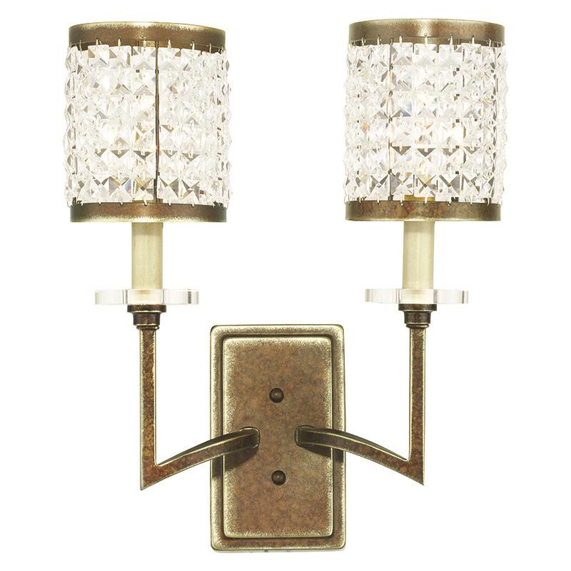 Livex Lighting 50572-64 Grammercy 2 Light Wall Sconce in Hand Painted Palacial Bronze