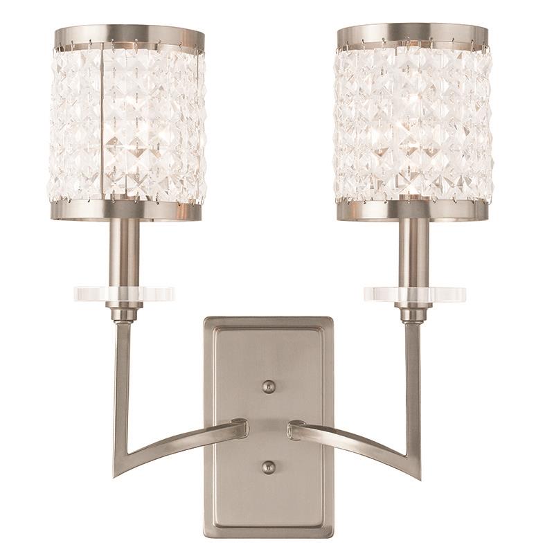 Livex Lighting 50572-91 Grammercy 2 Light Wall Sconce in Brushed Nickel