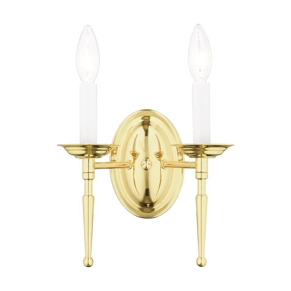 Livex Lighting 5122-02 Williamsburg Wall Sconce in Polished Brass 