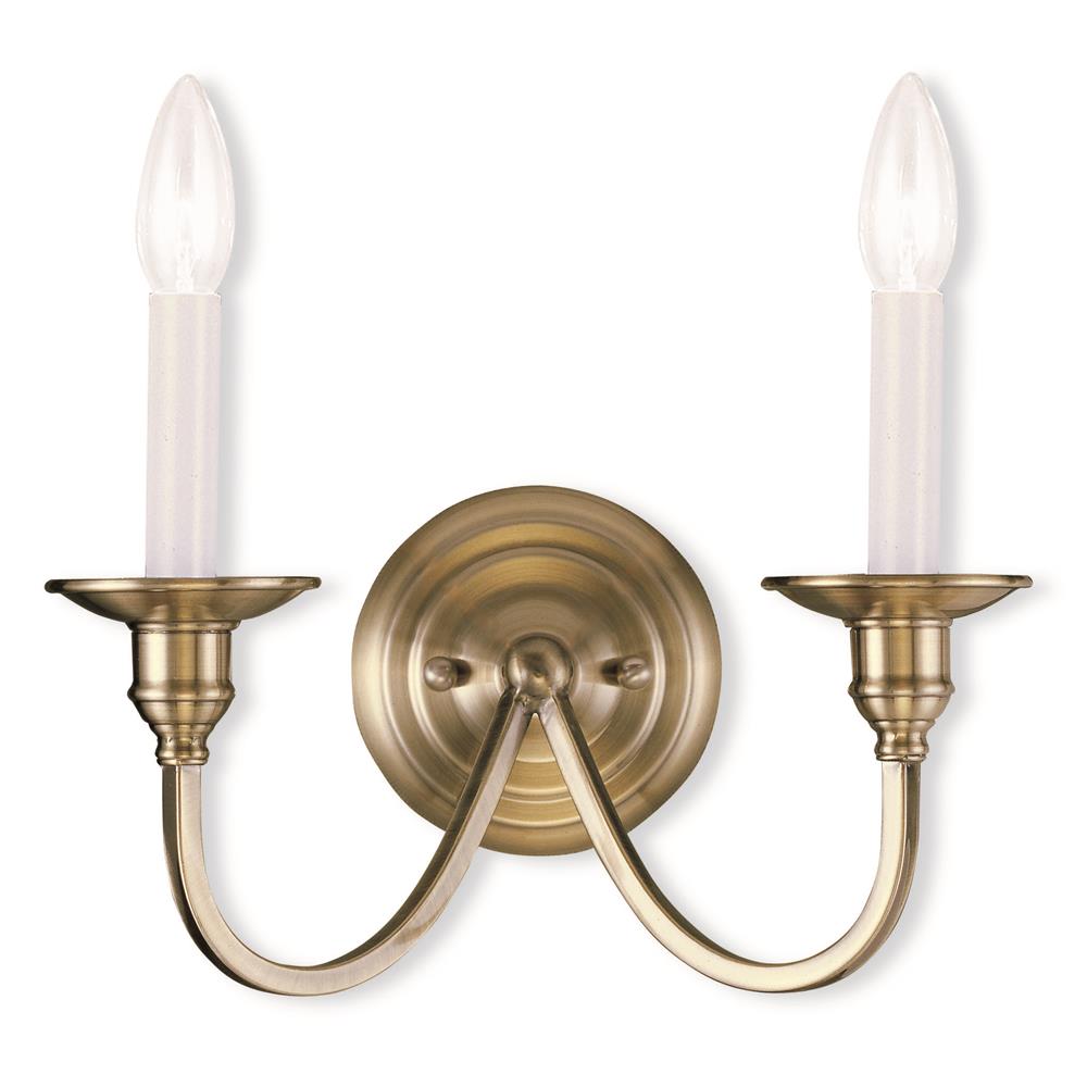 Livex Lighting 5142 Cranford Wall Washer with 2 Lights in Antique Brass