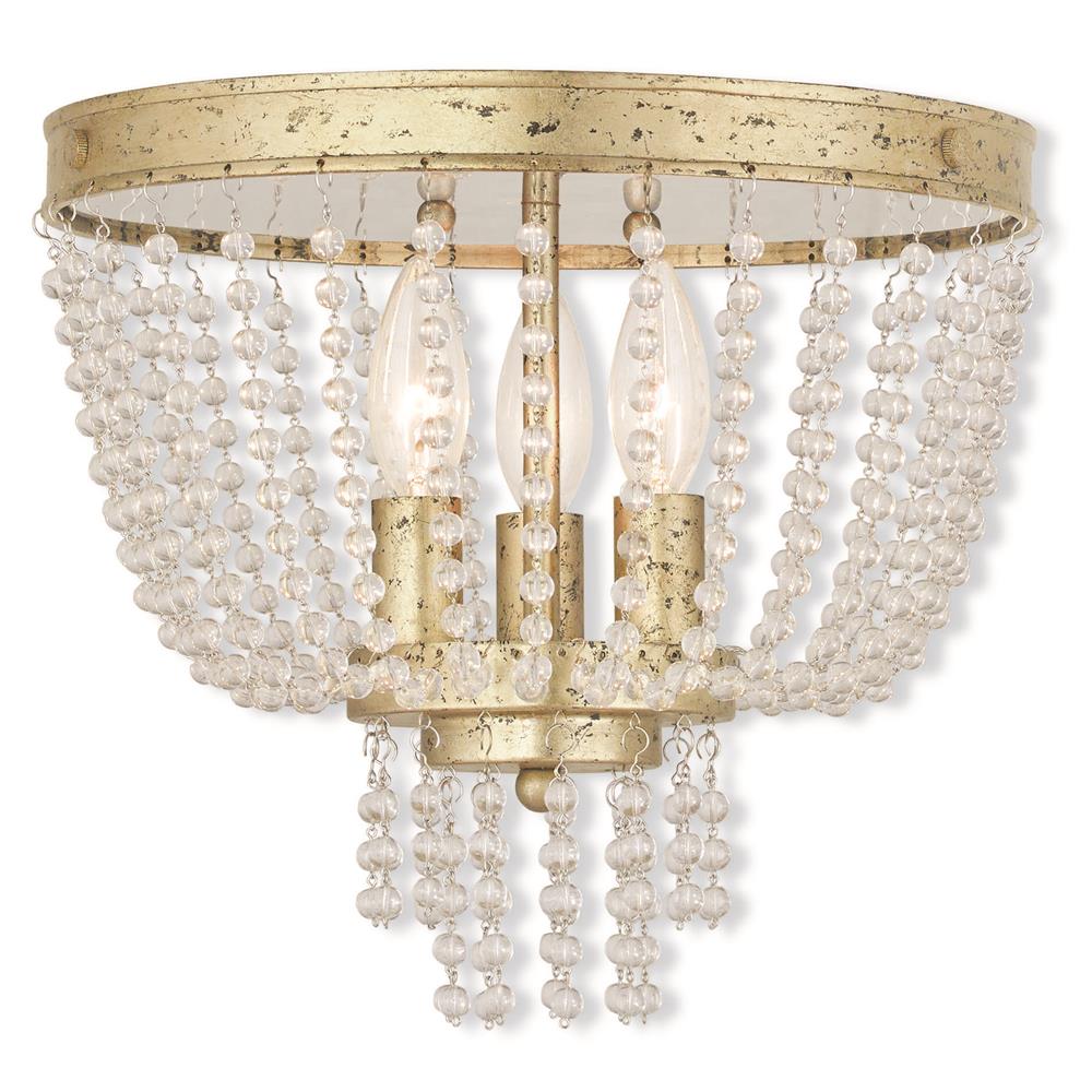 Livex Lighting 51864-28 Valentina Ceiling Mount in Hand Applied Winter Gold