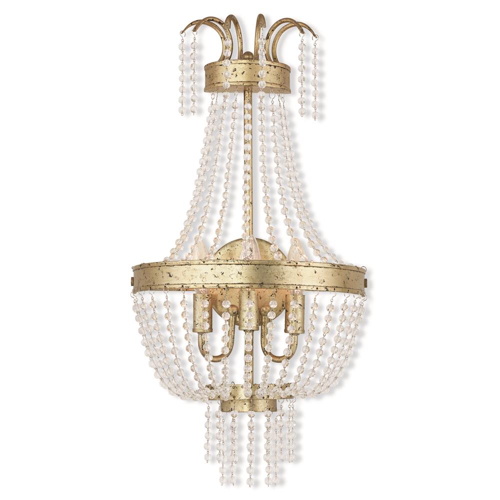 Livex Lighting 51874-28 Valentina Wall Sconce in Hand Applied Winter Gold