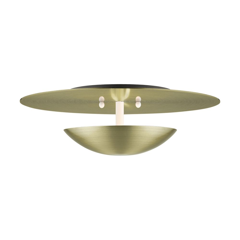 Livex Lighting 56570-01 2 Light Antique Brass Large Semi-Flush/ Wall Sconce