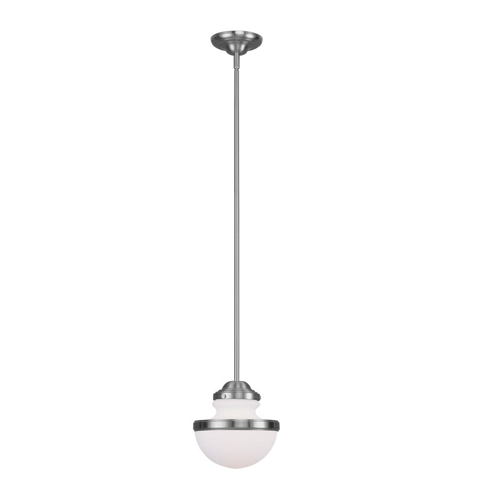 Livex Lighting 5724 Oldwick 8 Inch Wide Mini Pendant with 1 Light in Brushed Nickel