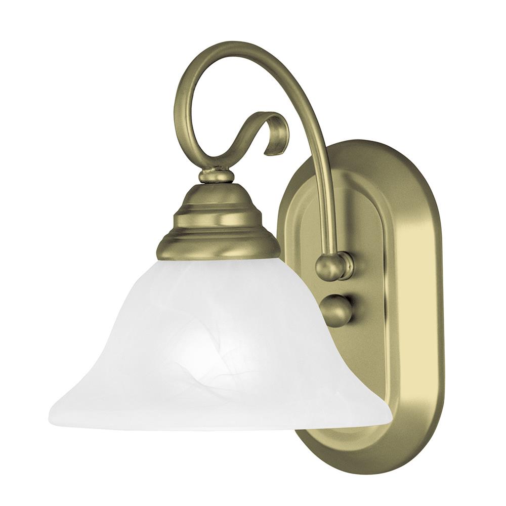 Livex Lighting 6101-01 Coronado Bath Light in Antique Brass with White Alabaster Glass