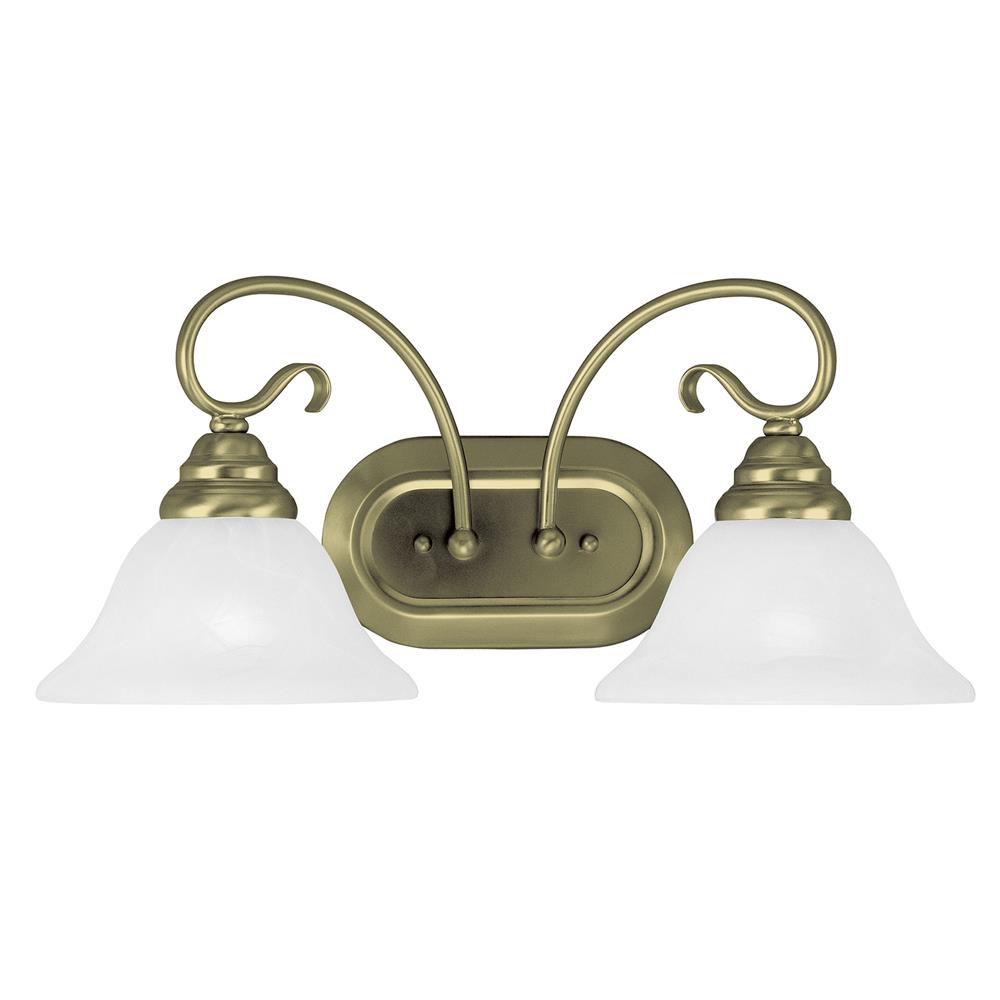 Livex Lighting 6102-01 Coronado Bath Light in Antique Brass with White Alabaster Glass