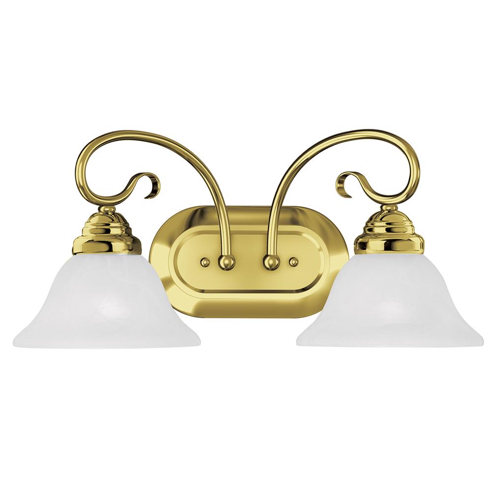 Livex Lighting 6102-02 Coronado Bath Light in Polished Brass with White Alabaster Glass