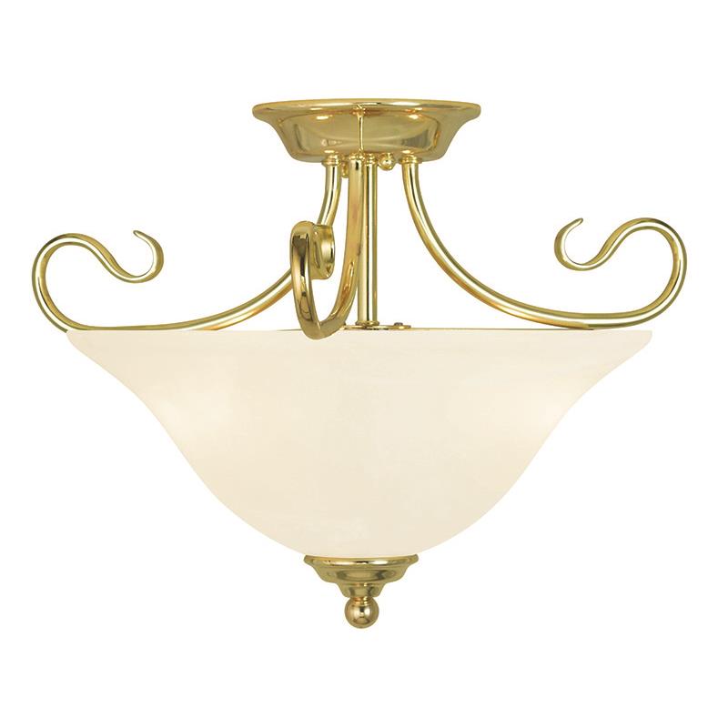 Livex Lighting 6121-02 Coronado 2 Light Ceiling Mount in Polished Brass