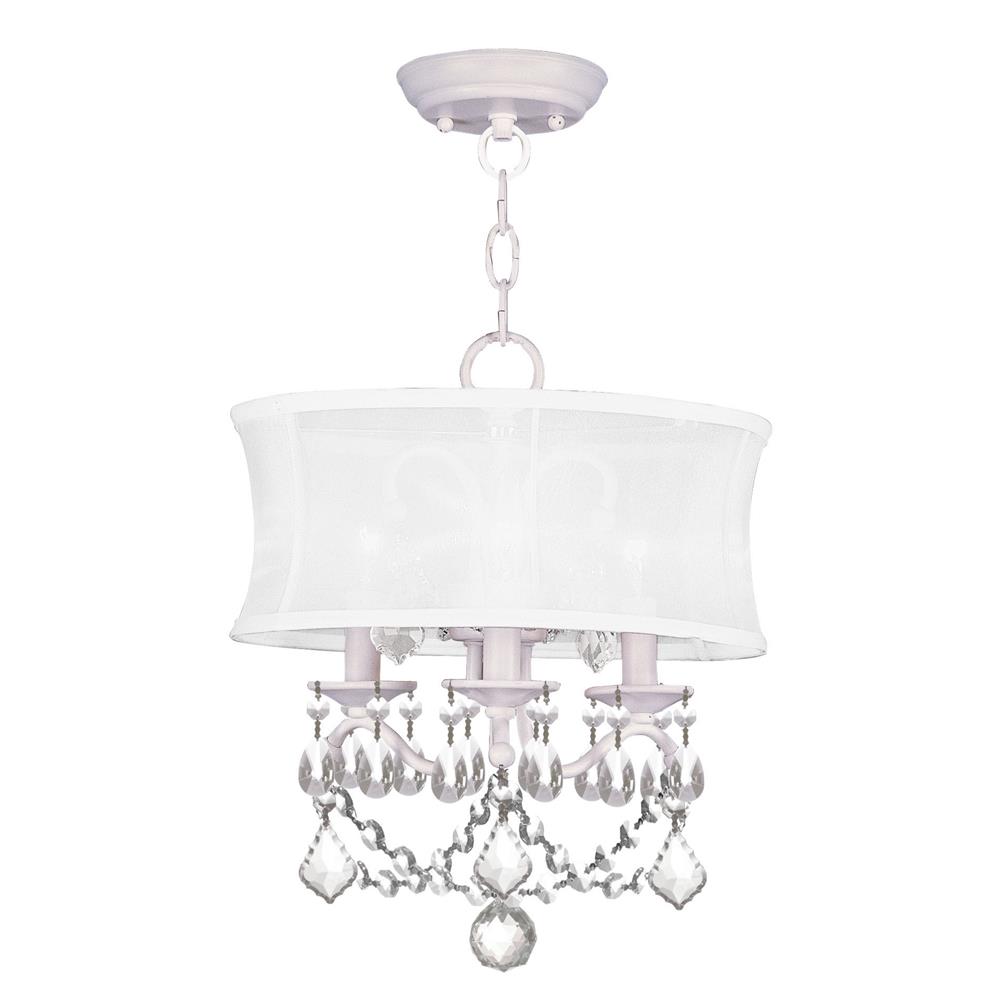 Livex Lighting 6303-03 Newcastle Convertible Chain Hang/Ceiling Mount in White 