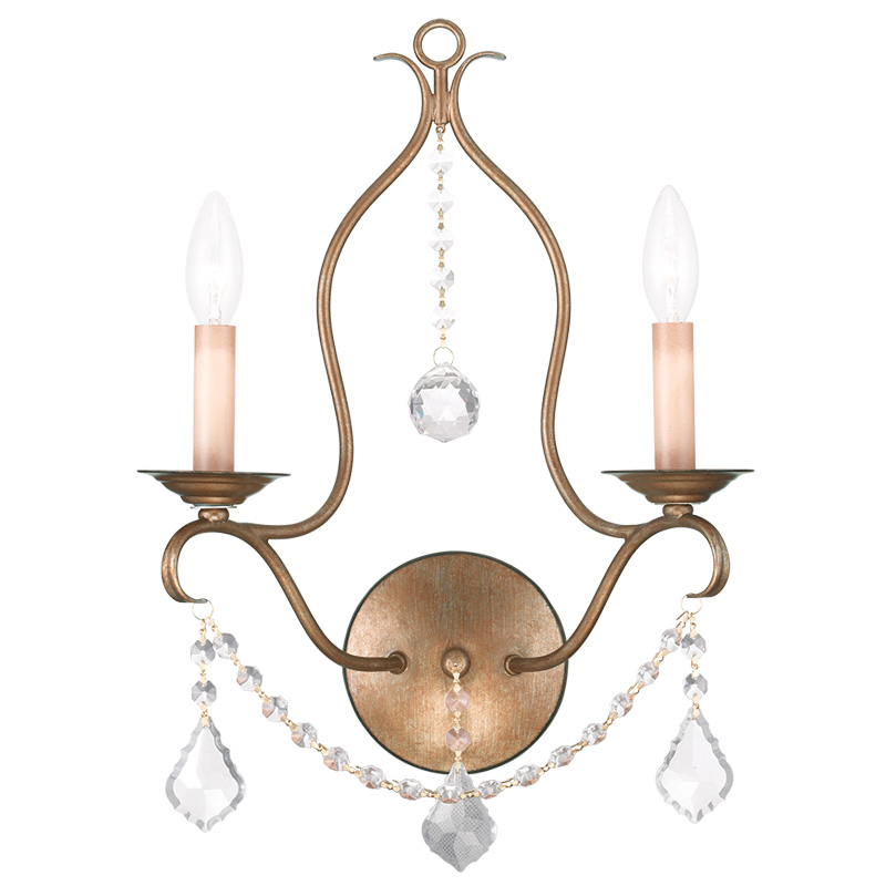 Livex Lighting 6422-48 Chesterfield Wall Sconce in Antique Gold Leaf