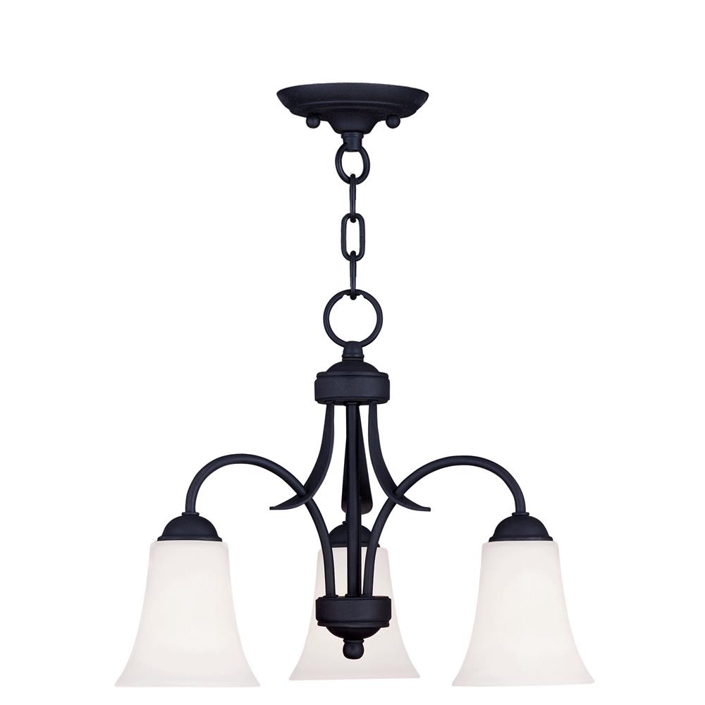 Livex Lighting 6474 Ridgedale 13.25 Inch Tall Down Lighting 1 Tier Chandelier with 3 Lights in Black