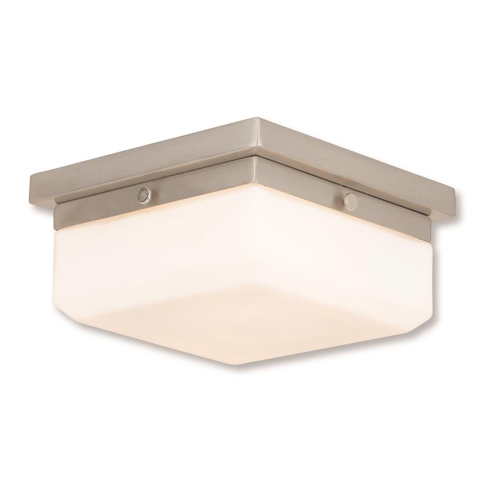 Livex Lighting 65536-91 ADA Wall Sconce/Ceiling Mount in Brushed Nickel