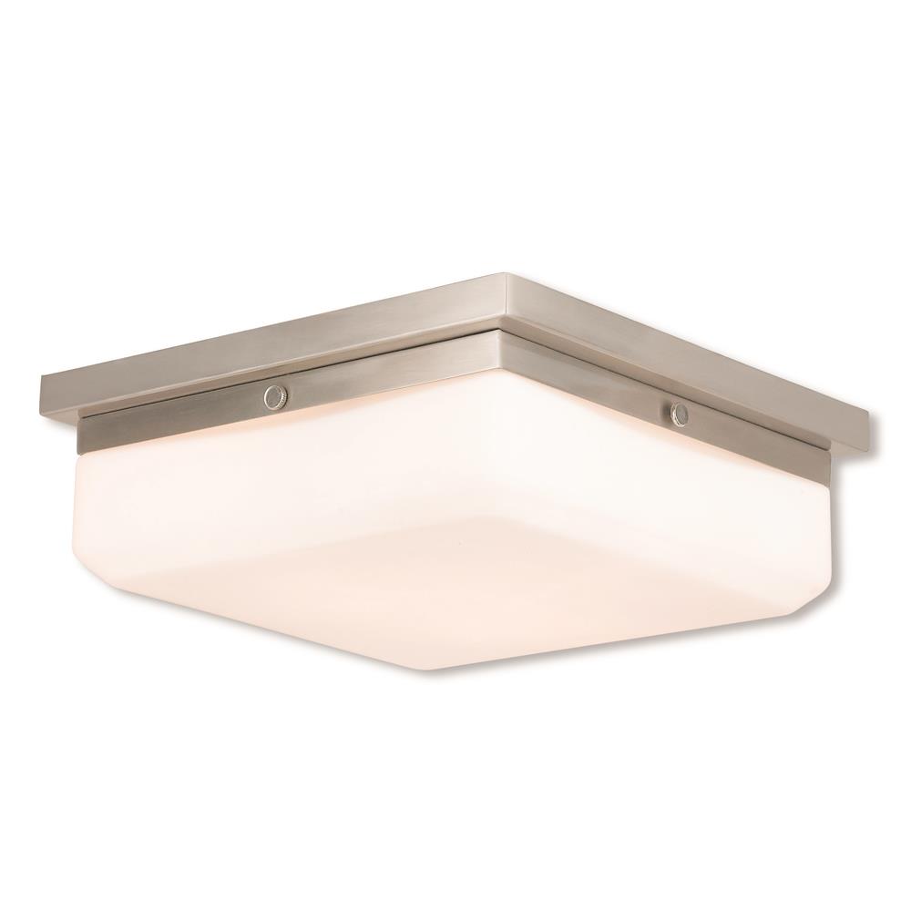 Livex Lighting 65537-91 ADA Wall Sconce/Ceiling Mount in Brushed Nickel