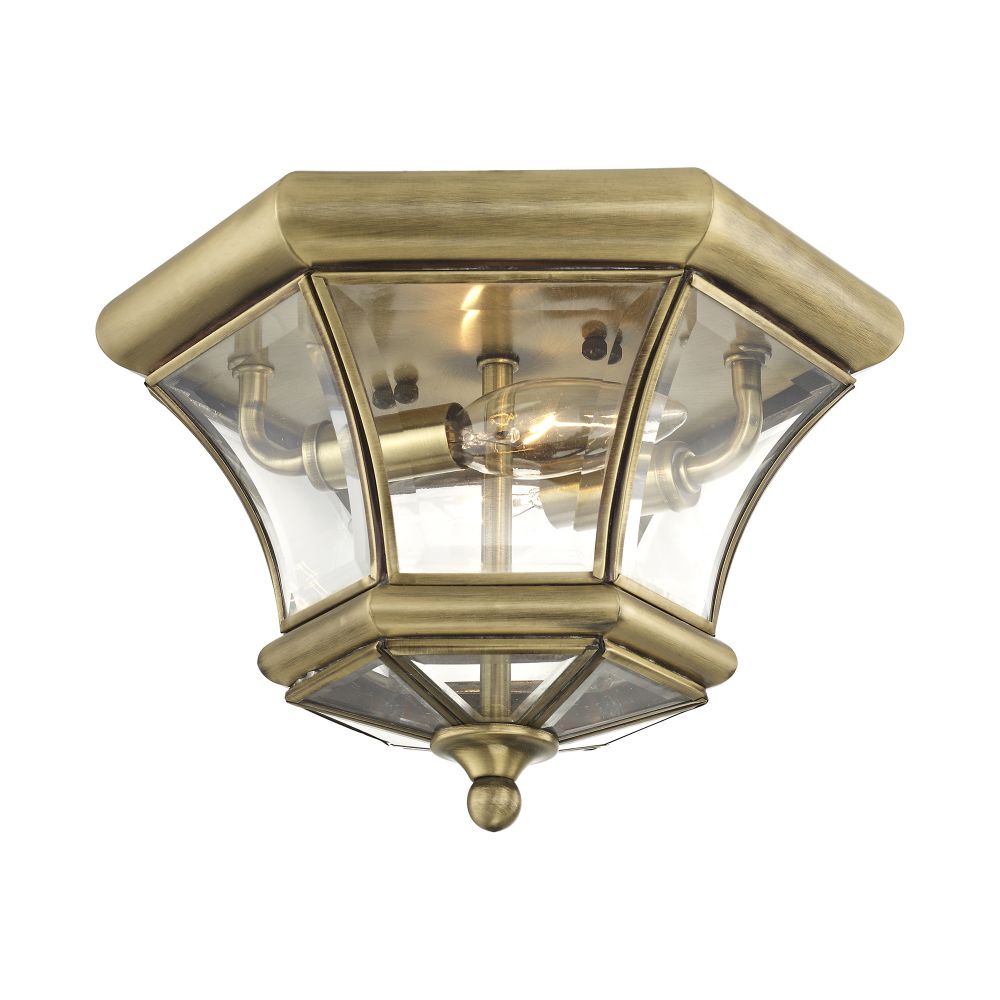 Livex Lighting 7052-01 Monterey Ceiling Mount in Antique Brass 