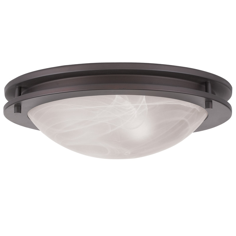 Livex Lighting 7058-07 Ariel Ceiling Mount in Bronze with White Alabaster Glass