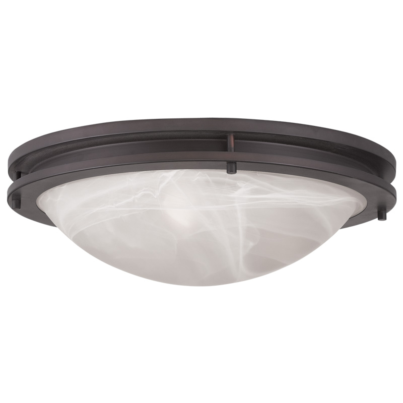 Livex Lighting 7059-07 Ariel Ceiling Mount in Bronze with White Alabaster Glass