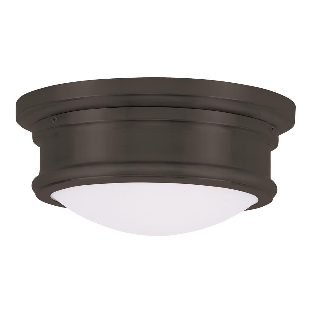 Livex Lighting 7341 4.5 Inch Tall Flush Mount Ceiling Fixture with 2 Lights in Bronze