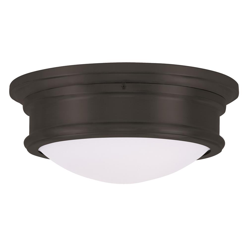 Livex Lighting 7342 5.5 Inch Tall Flush Mount Ceiling Fixture with 2 Lights in Bronze