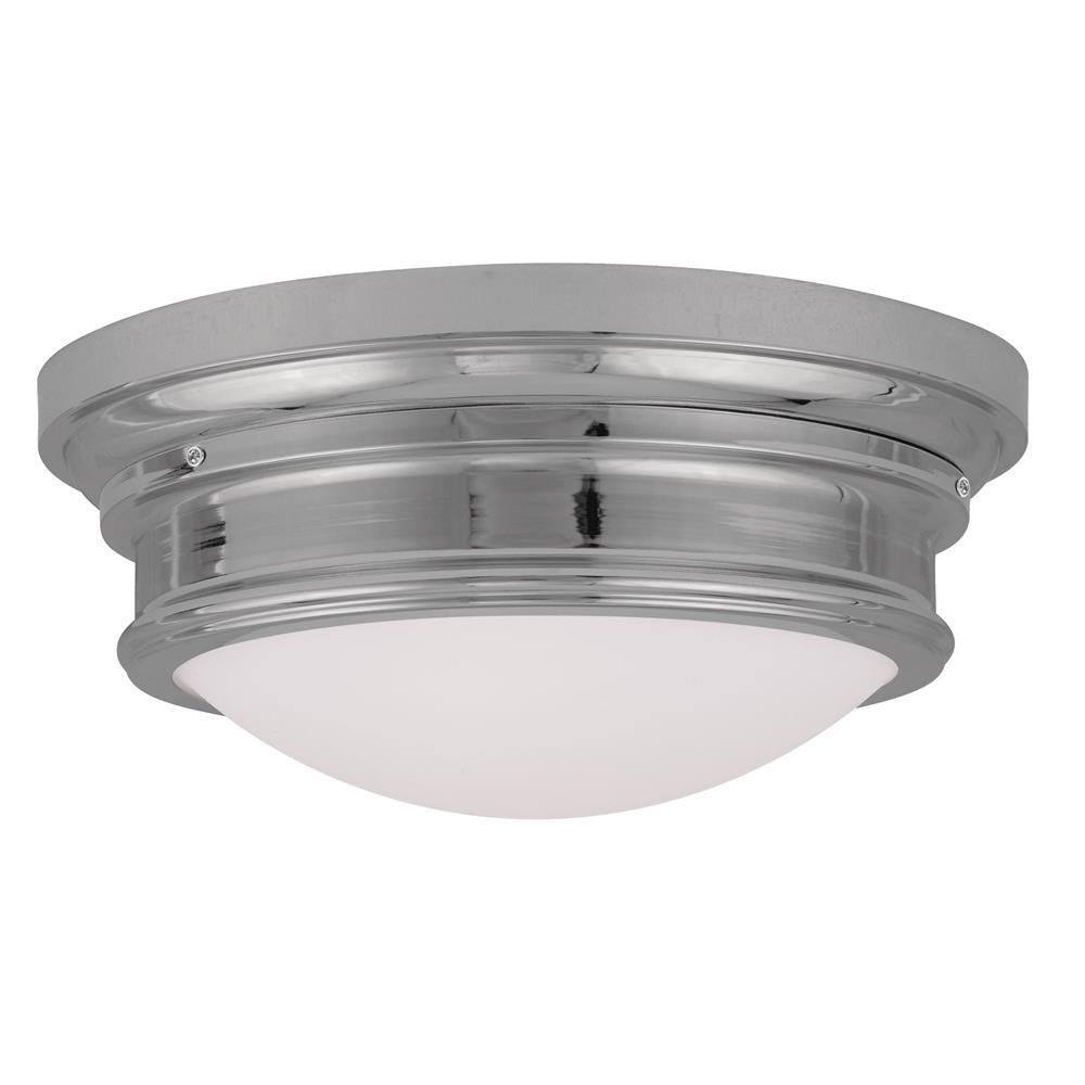 Livex Lighting 7343 6.5 Inch Tall Flush Mount Ceiling Fixture with 3 Lights in Chrome