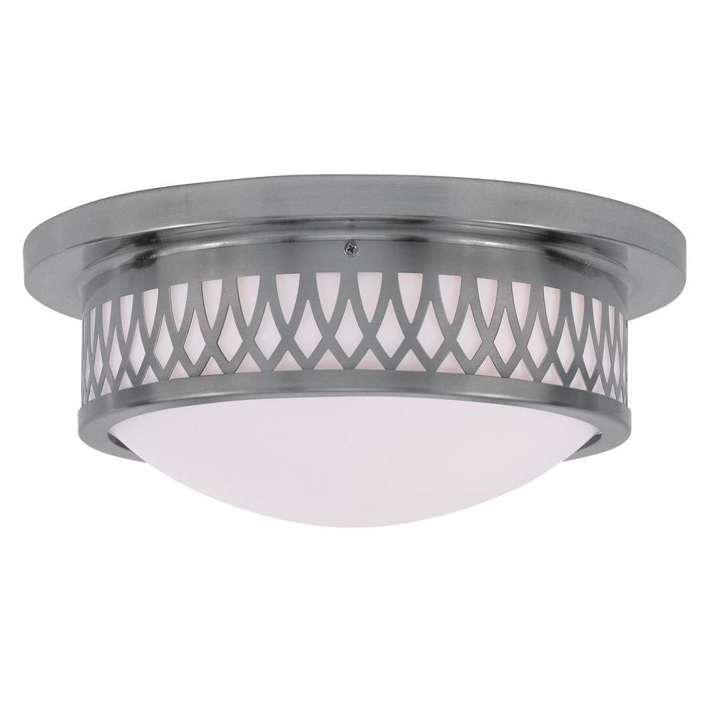 Livex Lighting 7352 Westfield Flush Mount Ceiling Fixture with 2 Lights in Brushed Nickel