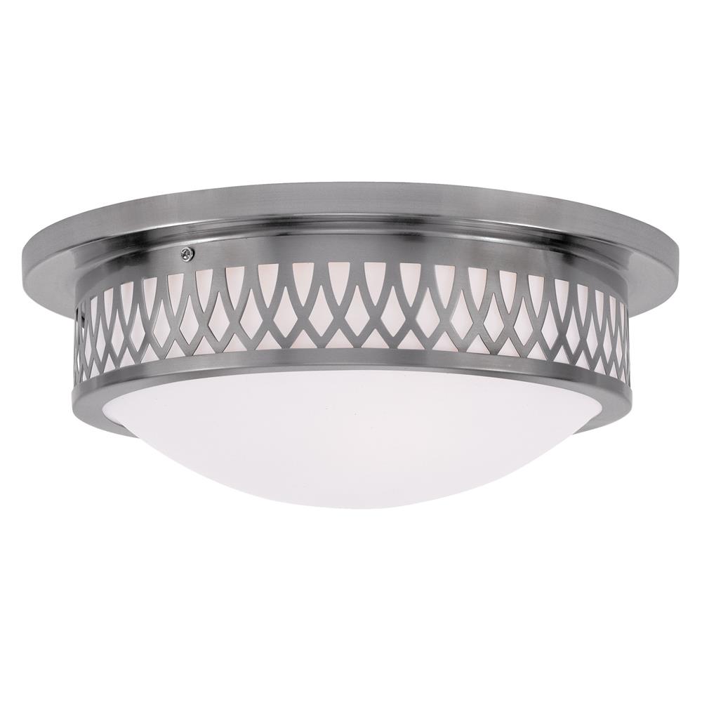 Livex Lighting 7353 Westfield Flush Mount Ceiling Fixture with 3 Lights in Brushed Nickel