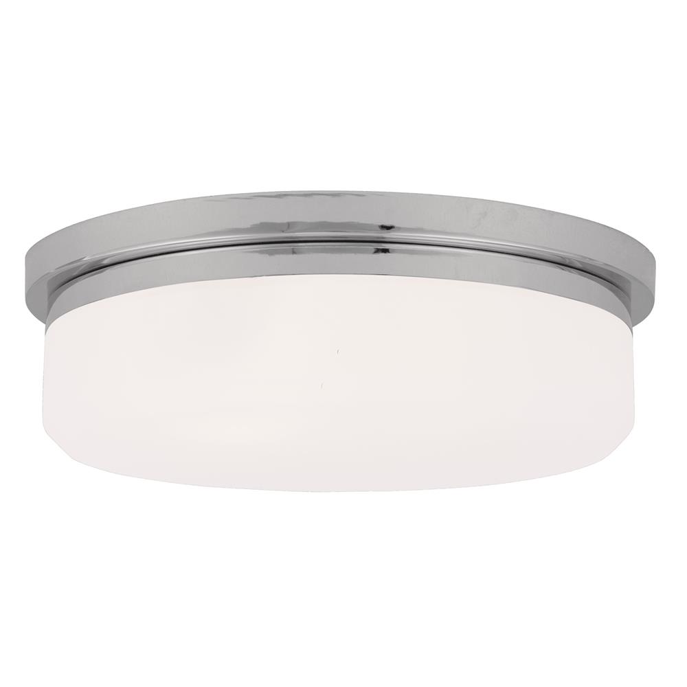 Livex Lighting 7393 15.5 Inch Wide Flush Mount Ceiling Fixture / Wall Sconce with 3 Lights in Chrome