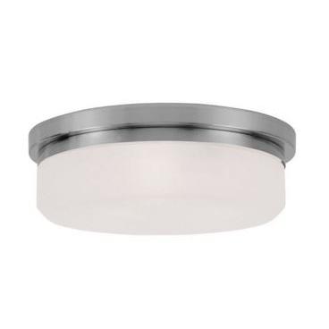 Livex Lighting 7393 15.5 Inch Wide Flush Mount Ceiling Fixture / Wall Sconce with 3 Lights in Brushed Nickel