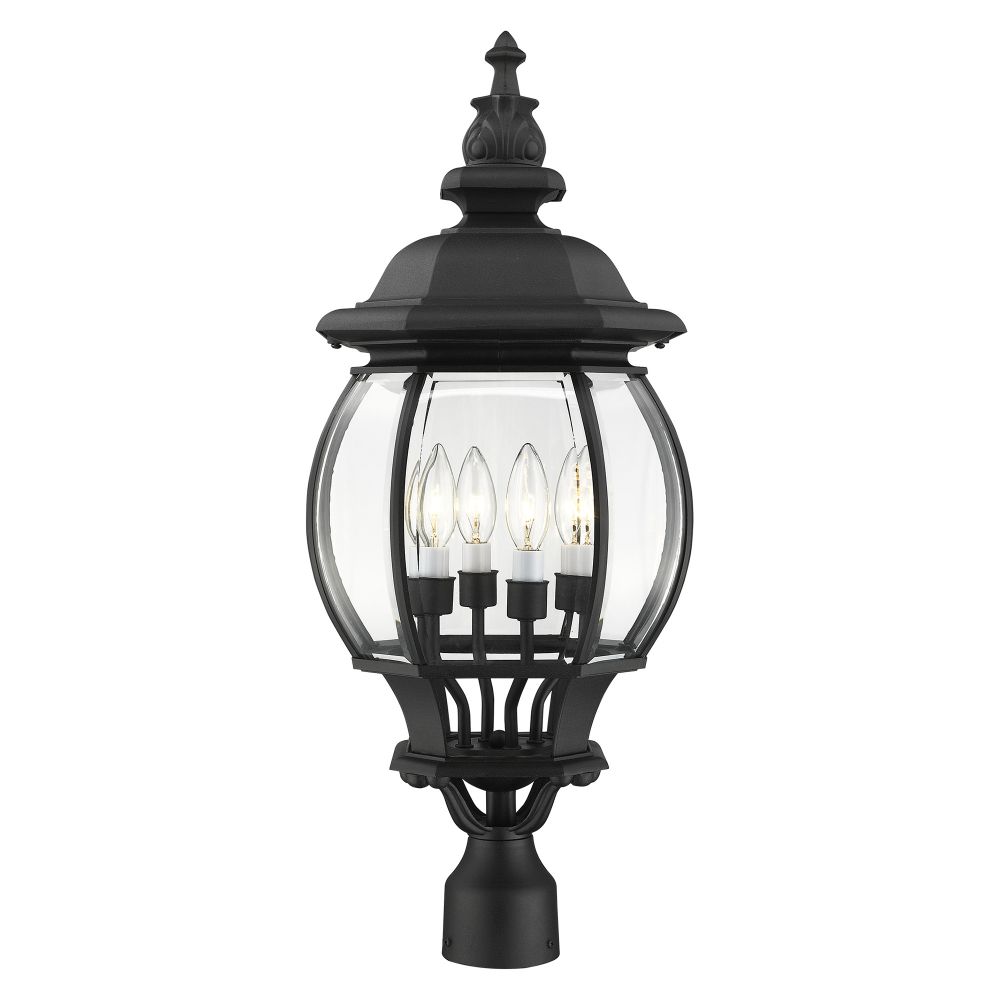 Livex Lighting 7703-14  Outdoor Post Top Lantern in Textured Black