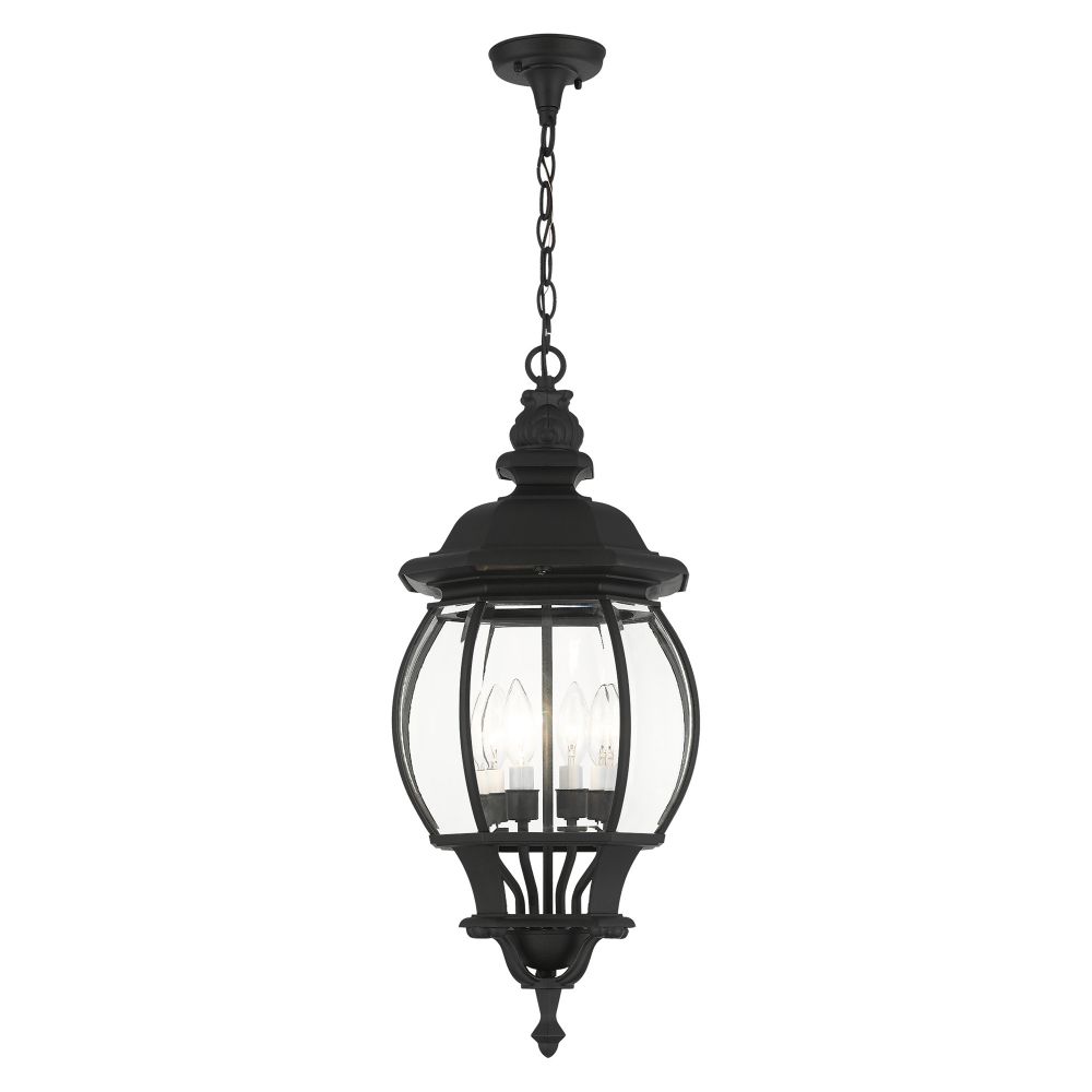 Livex Lighting 7705-14  Outdoor Pendant Lantern in Textured Black