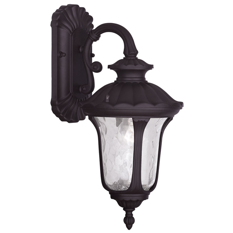 Livex Lighting 7851-07 Oxford Outdoor Wall Lantern in Bronze with Clear Water Glass