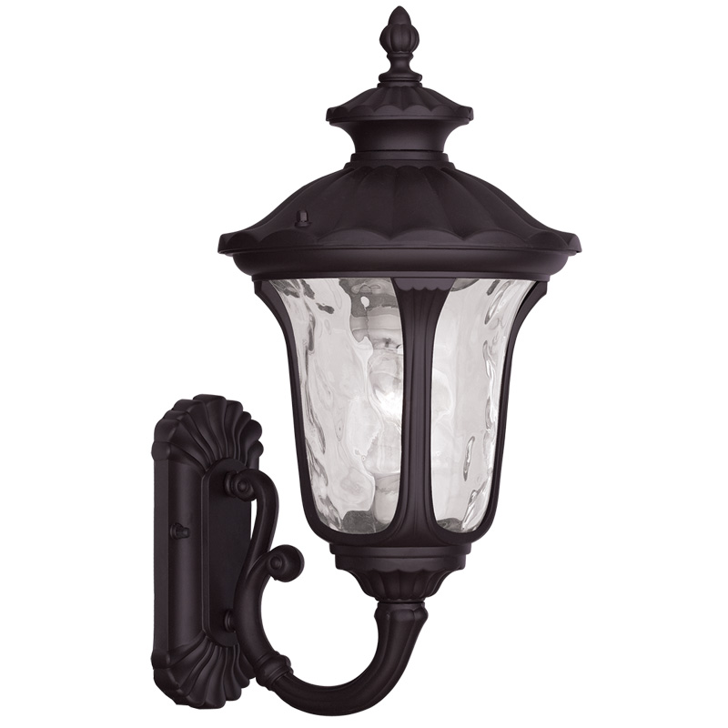 Livex Lighting 7852-07 Oxford Outdoor Wall Lantern in Bronze with Clear Water Glass