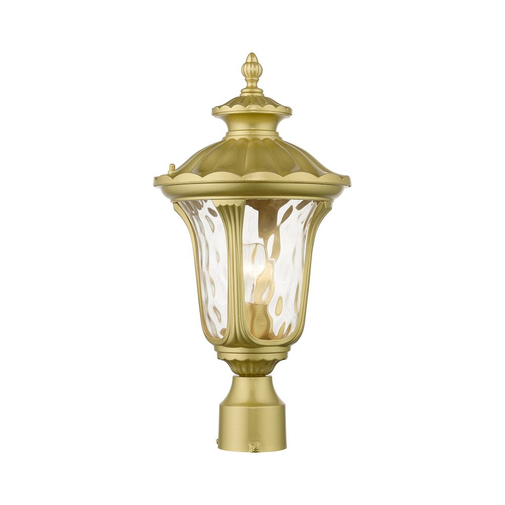 Livex Lighting 7855-33 1 Light Soft Gold Outdoor Medium Post Top Lantern