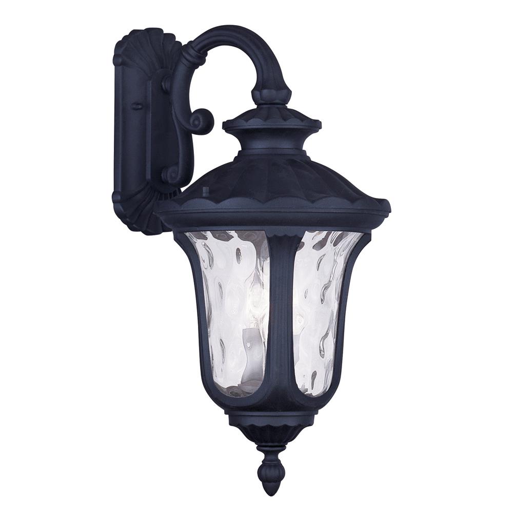 Livex Lighting 7863 Oxford 28 Inch Tall Outdoor Wall Sconce with 3 Lights in Black