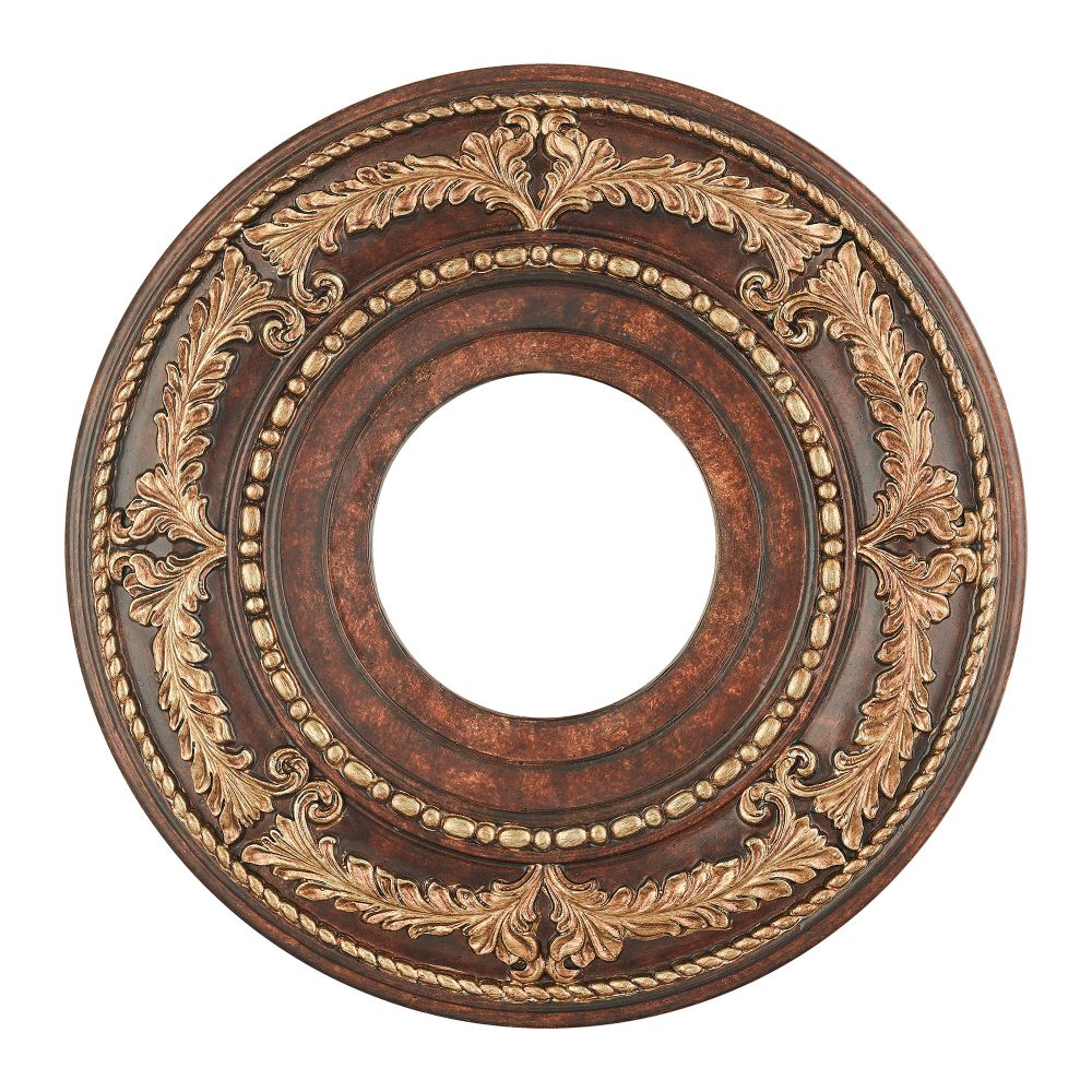 Livex Lighting 8204-63 Ceiling Medallion Ceiling Medallion in Verona Bronze with Aged Gold Leaf Accents 