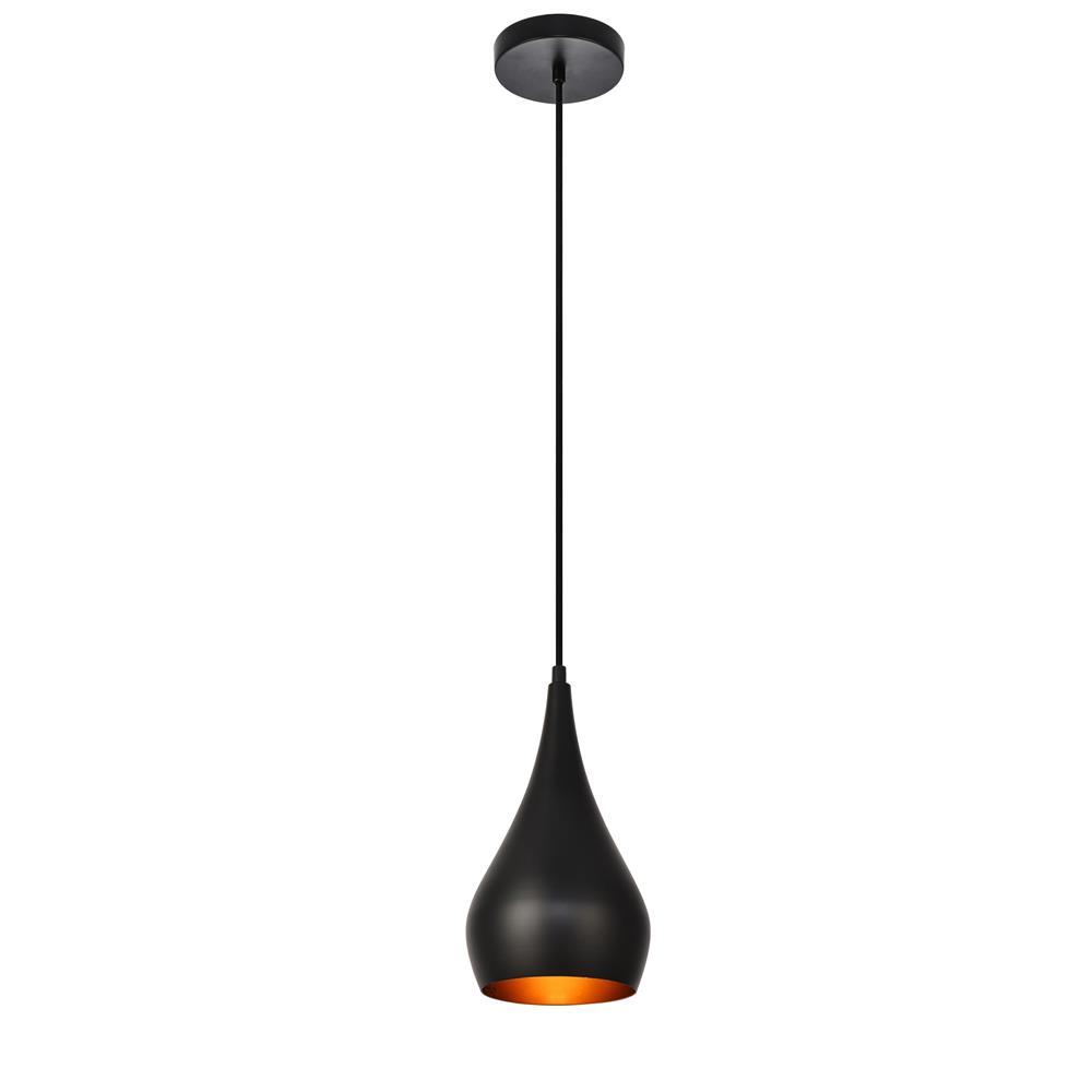 Living District by Elegant Lighting LDPD2001 Nora Collection Pendant D6in H11.5in Lt:1 Black finish