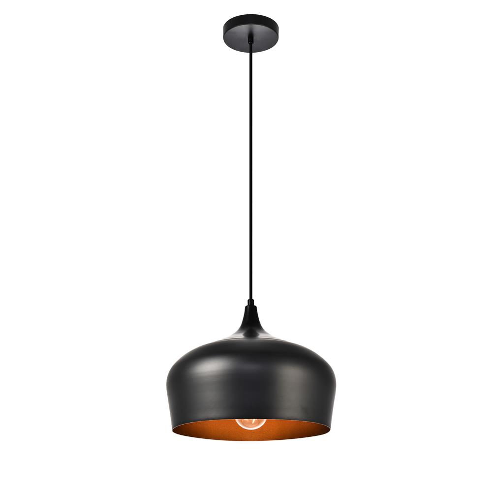 Living District by Elegant Lighting LDPD2003 Nora Collection Pendant D11.5in H9in Lt:1 Black finish
