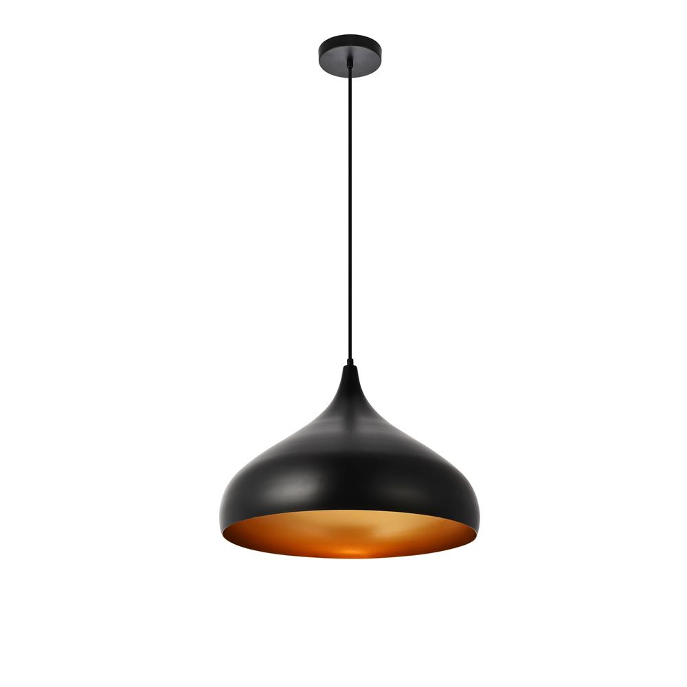 Living District by Elegant Lighting LDPD2045 Circa Collection Pendant D16.5in H12in Lt:1 Black Finish