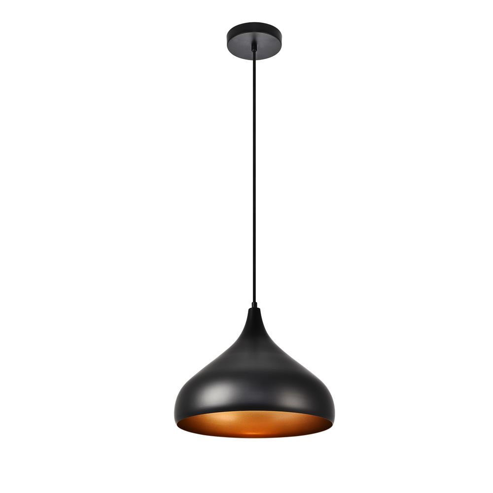 Living District by Elegant Lighting LDPD2046 Circa Collection Pendant D12.5in H10in Lt:1 Black Finish