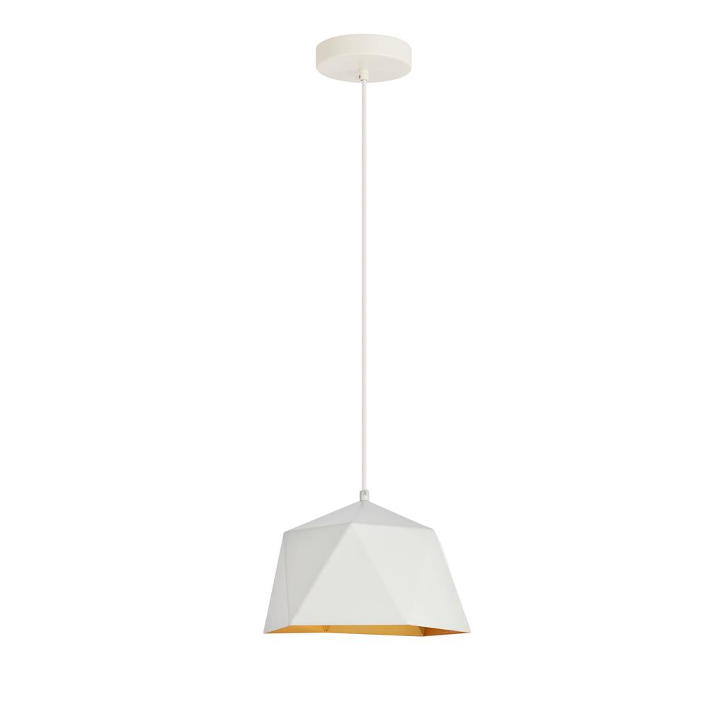 Living District by Elegant Lighting LDPD2078 Arden Collection Pendant D10.2 H6.7 Lt:1 white and Golden inside Finish
