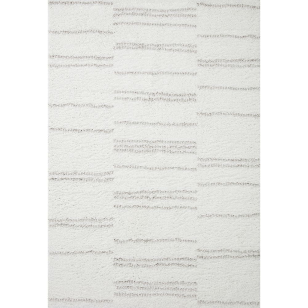 Loloi II BLS-02 Bliss Shag Collection White / Grey 18" X 18" Sample Rug