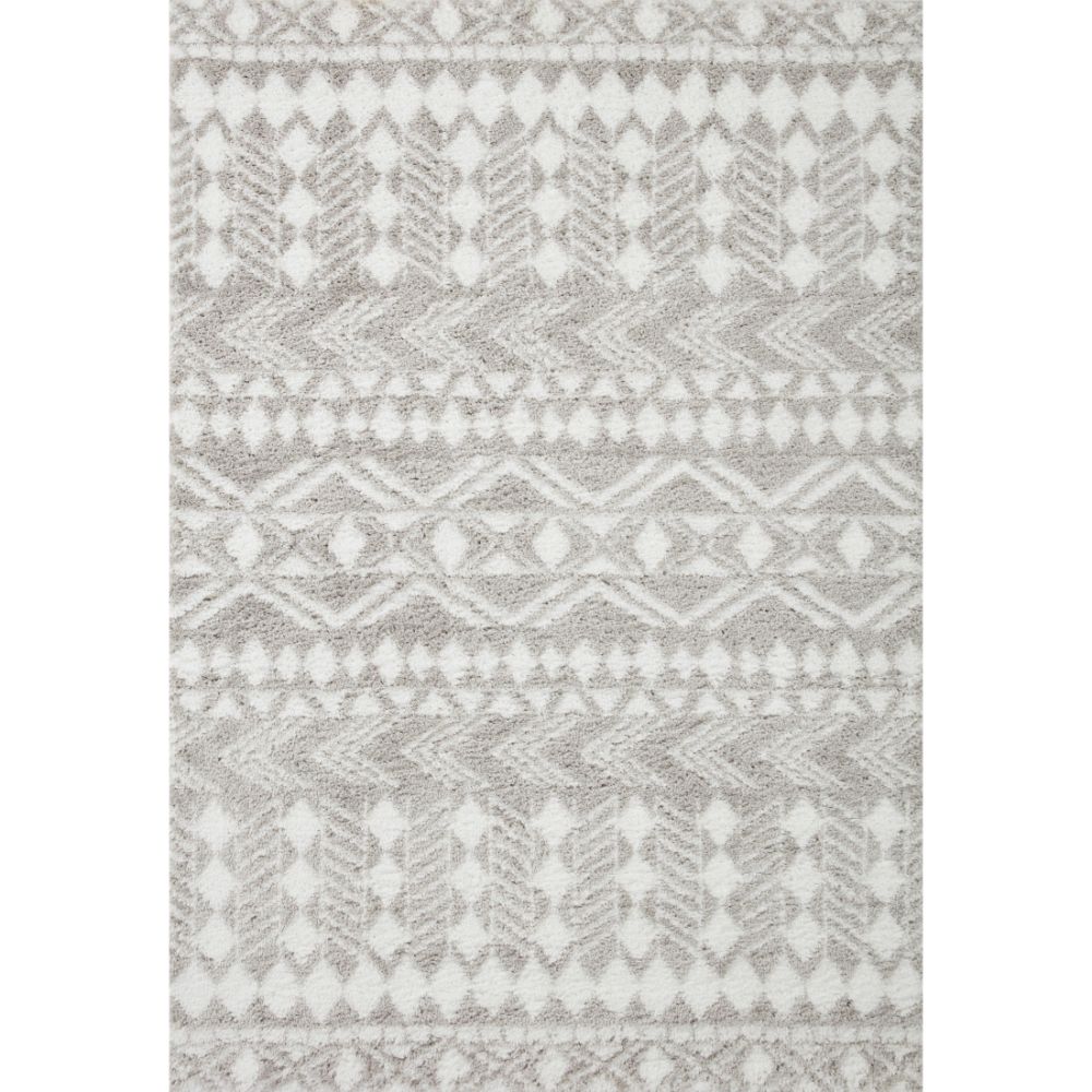 Loloi II BLS-05 Bliss Shag Collection Grey / White 18" X 18" Sample Rug