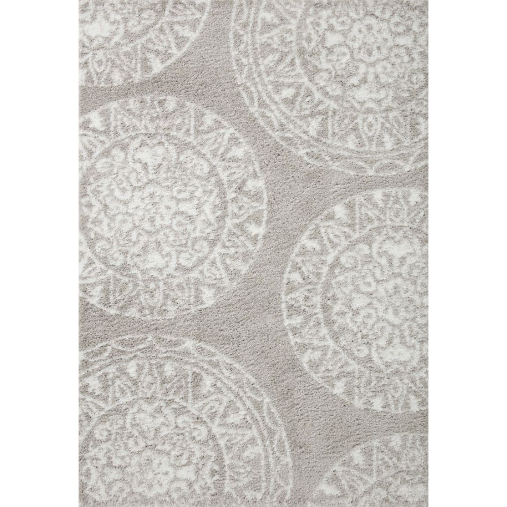 Loloi II BLS-06 Bliss Shag Collection Grey / White 18" X 18" Sample Rug