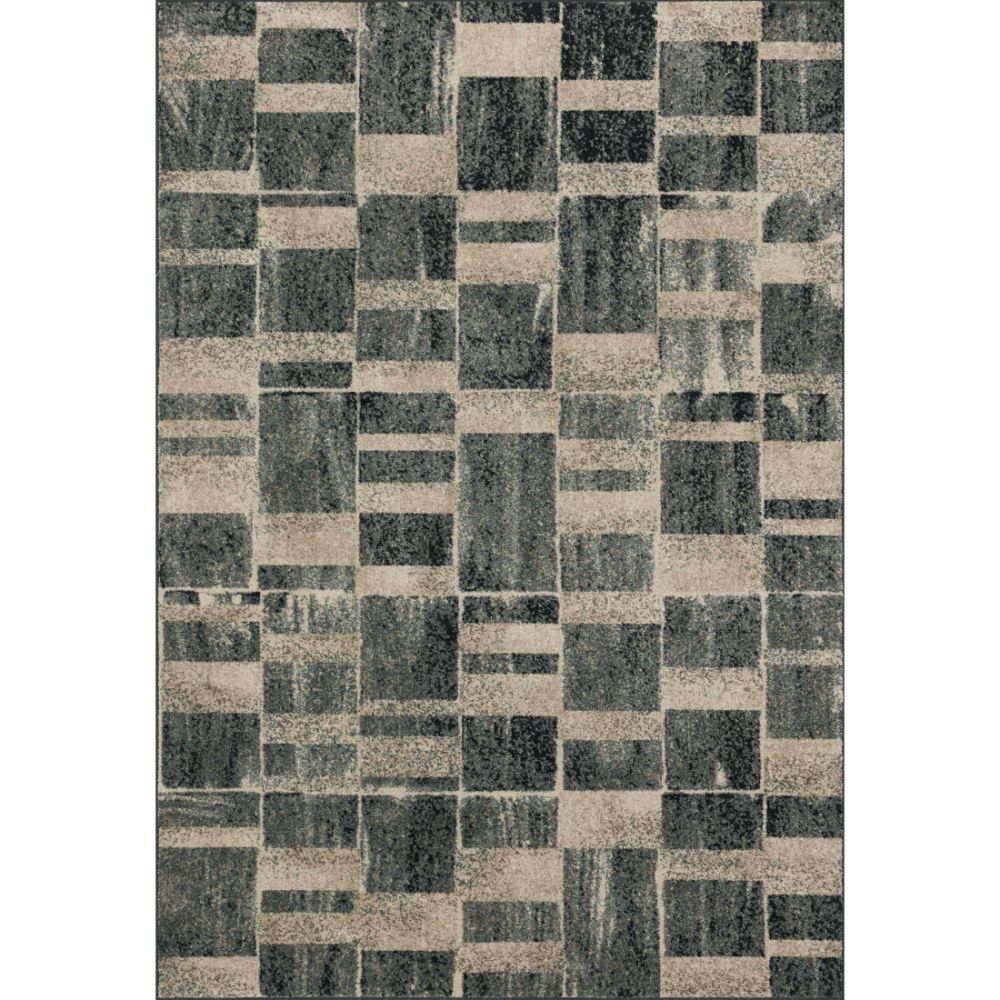 Loloi II BOW-03 BOWERY 18" x 18" Sample Rug in STORM / SAND