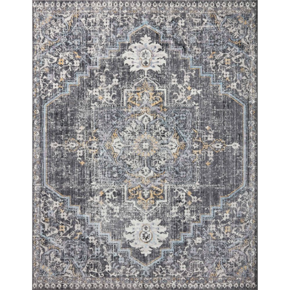 Loloi Rugs CSN-02 Area Rug in Charcoal / Gold - 18" x 18" Sample