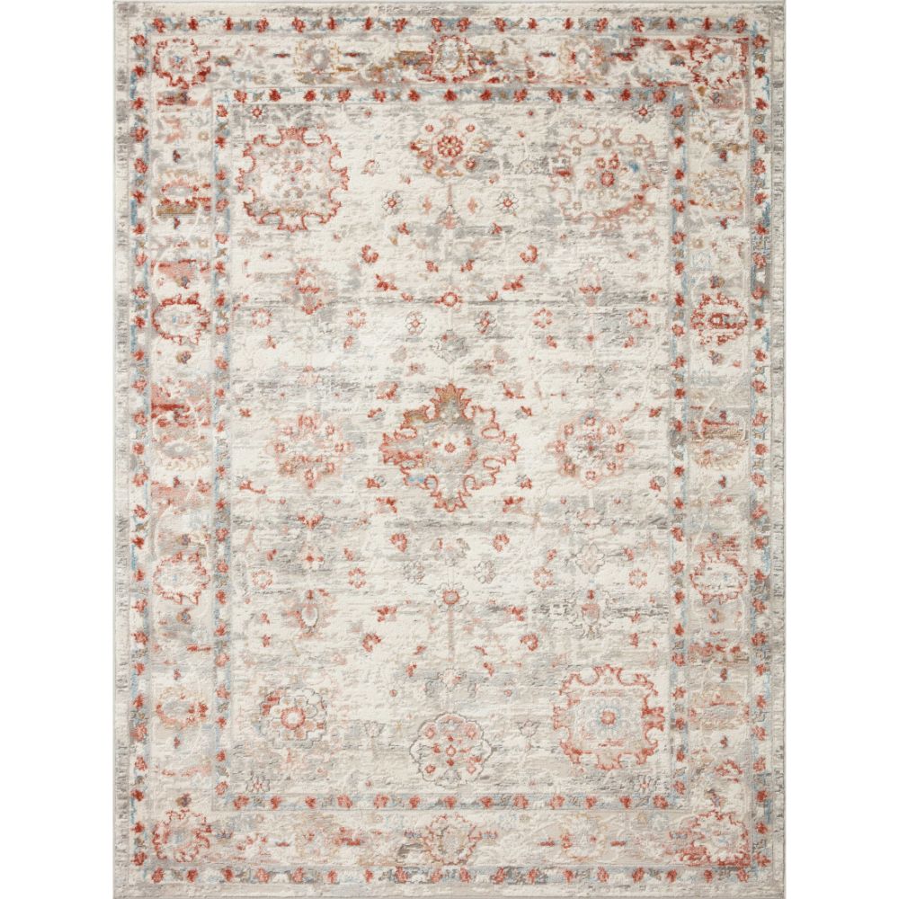 Loloi Rugs EST-01 Area Rug in Ivory / Rust - 18" x 18" Sample