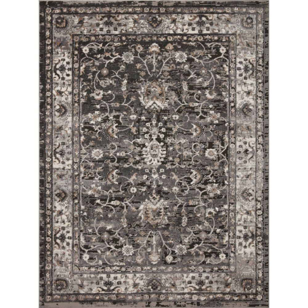 Loloi Rugs EST-02 Area Rug in Charcoal / Grey - 18" x 18" Sample