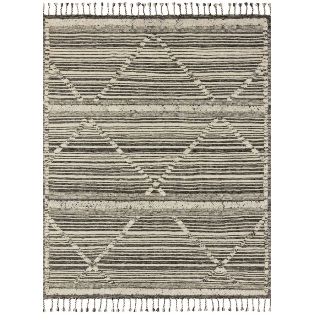 Loloi Rugs IMA-01 Iman 1 ft. -6 in. X 1 ft. -6 in. Sample Swatch Rug in Ivory / Charcoal