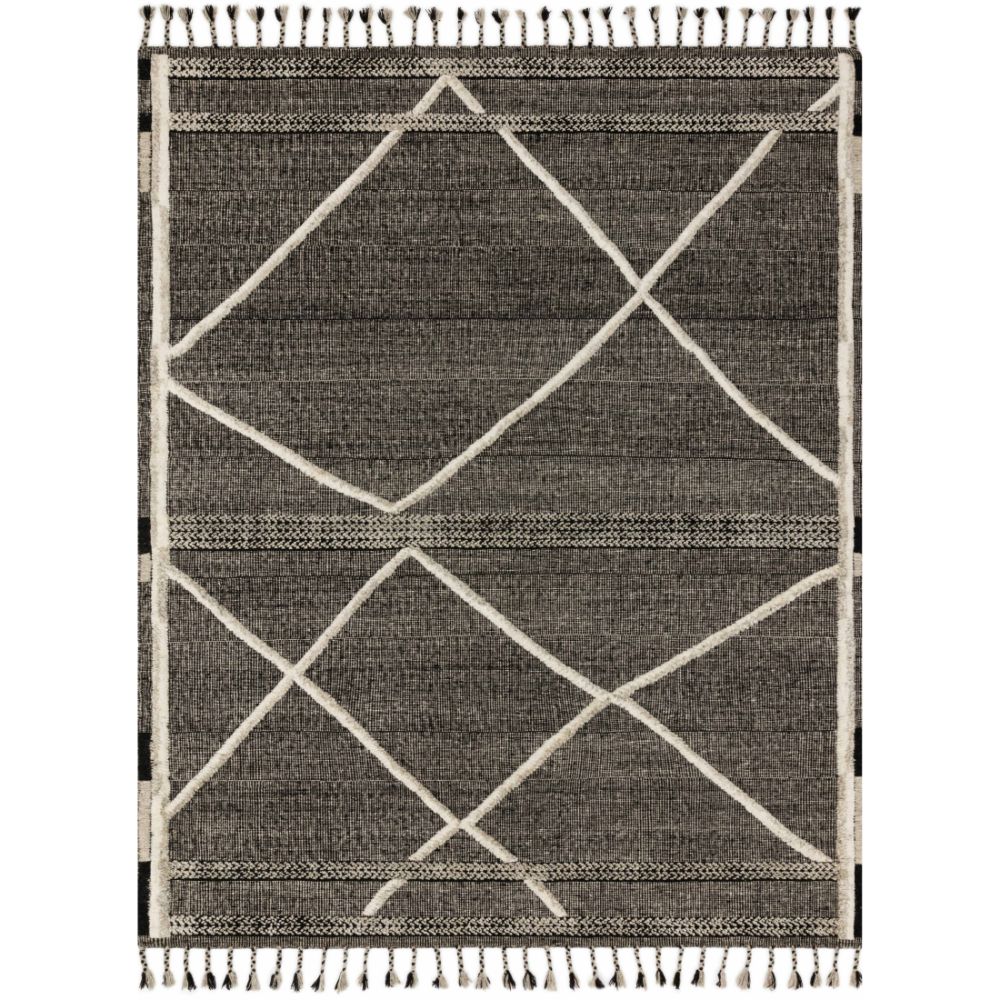 Loloi Rugs IMA-02 Iman 1 ft. -6 in. X 1 ft. -6 in. Sample Swatch Rug in Beige / Charcoal