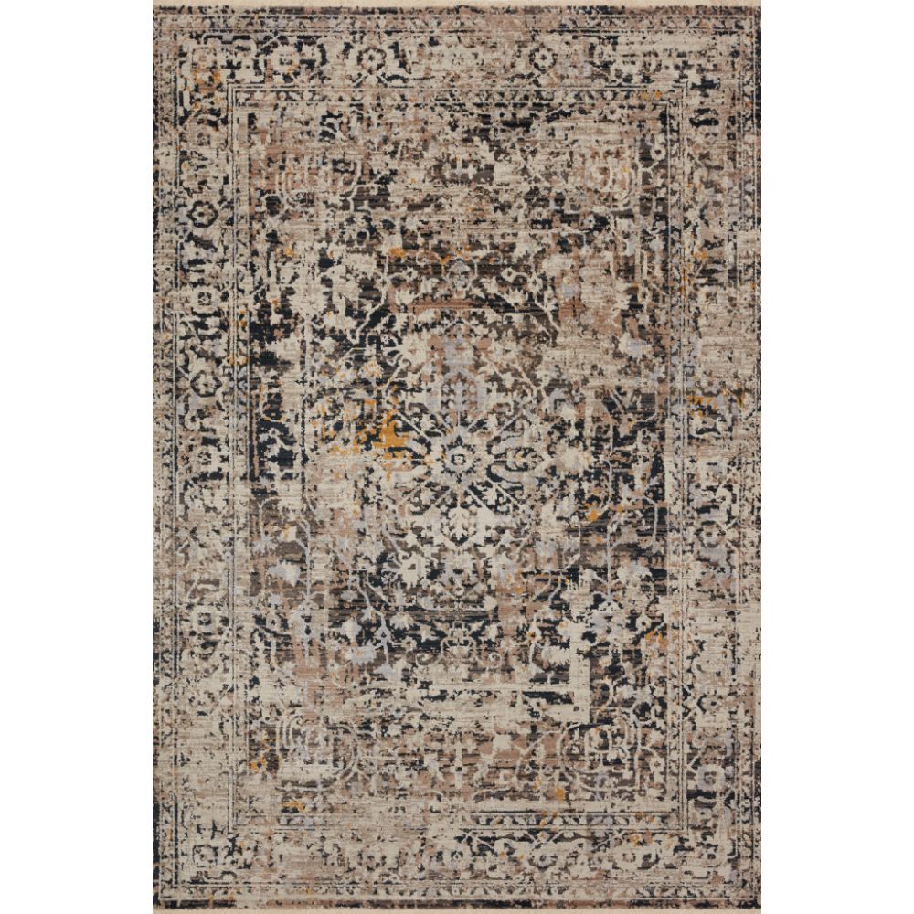 Loloi Rugs LEI-03 Leigh 18" x 18" Sample Swatch in Charcoal / Taupe