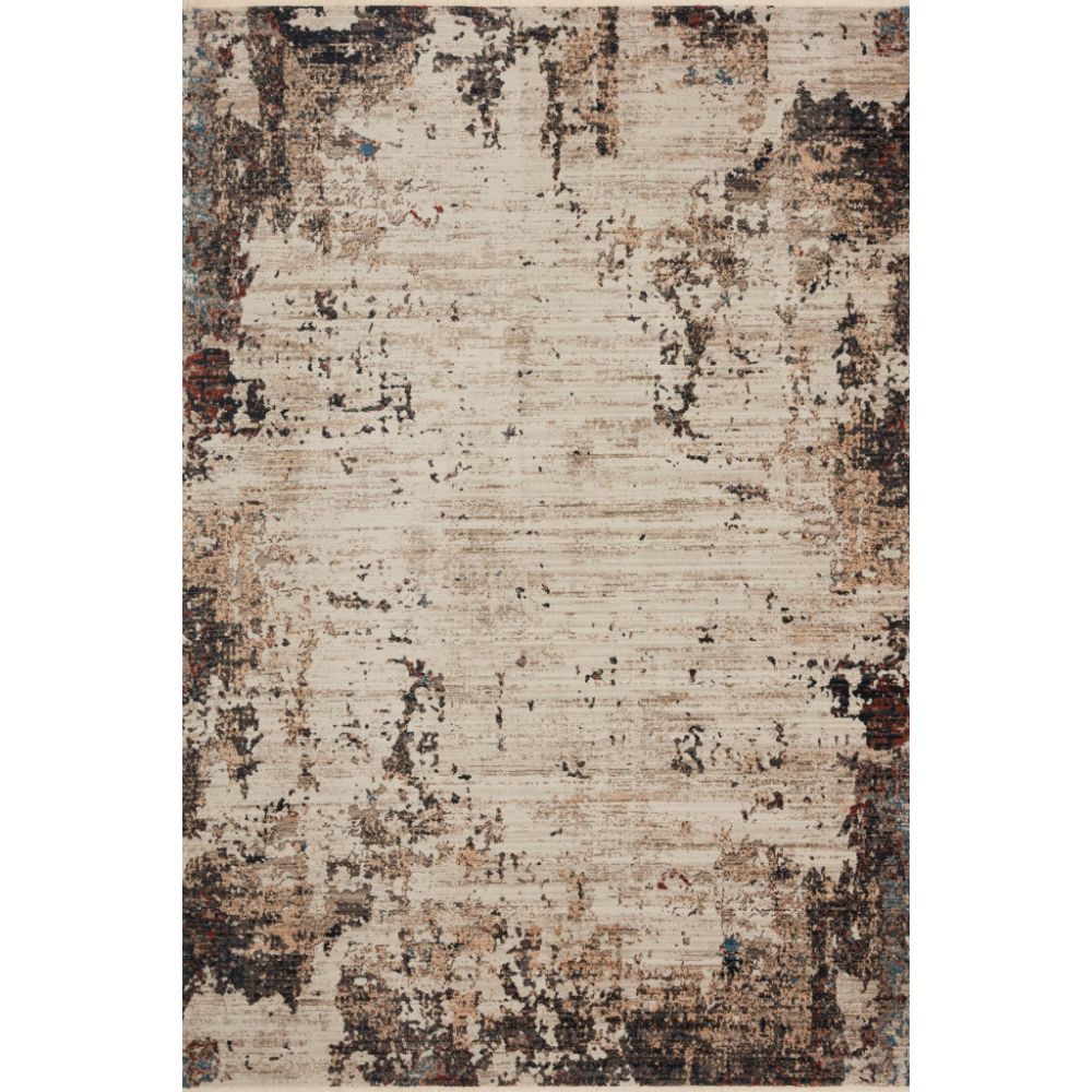 Loloi Rugs LEI-05 Leigh 18" x 18" Sample Swatch in Ivory / Charcoal